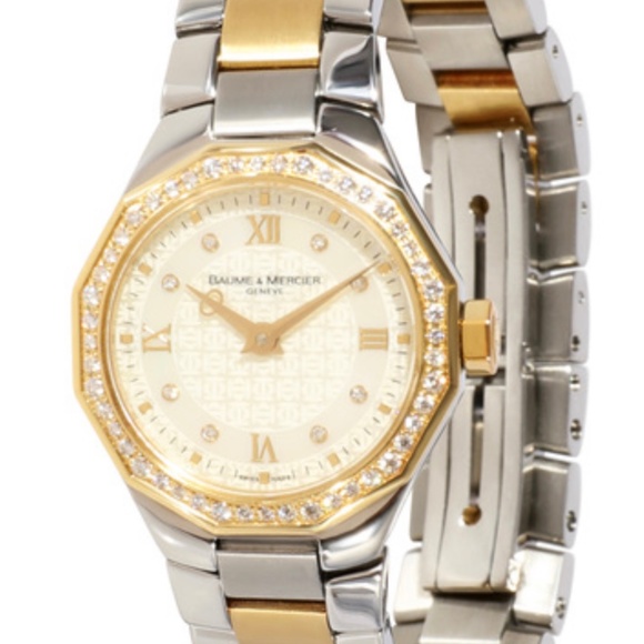 Baume & Mercier Riviera lady Watch Diamond and18kt Yellow Gold Quartz White Dial - Picture 1 of 4